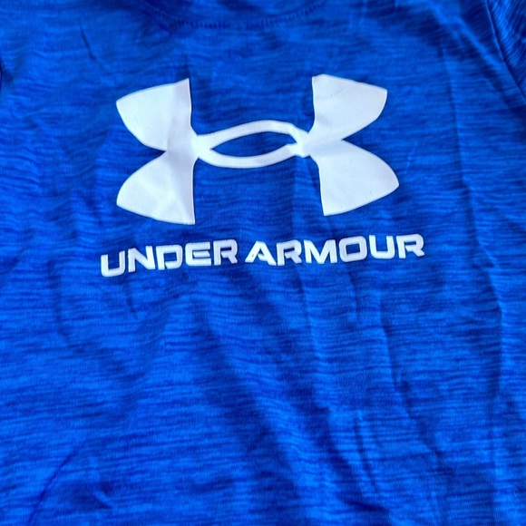 Under Armour Youth Graphite Blue Heathered Short Sleeve Dri Fit Tee / Size 4 - Picture 2 of 6